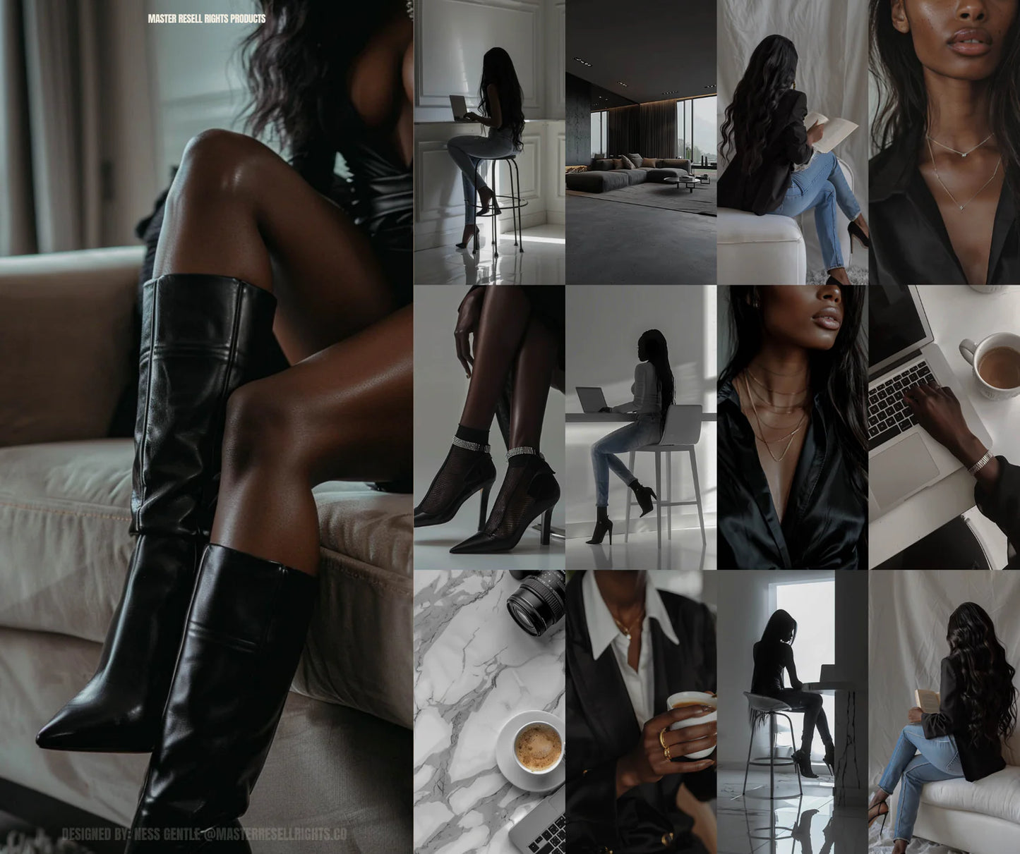 70 Luxury Melanin Faceless AI Stock Photos