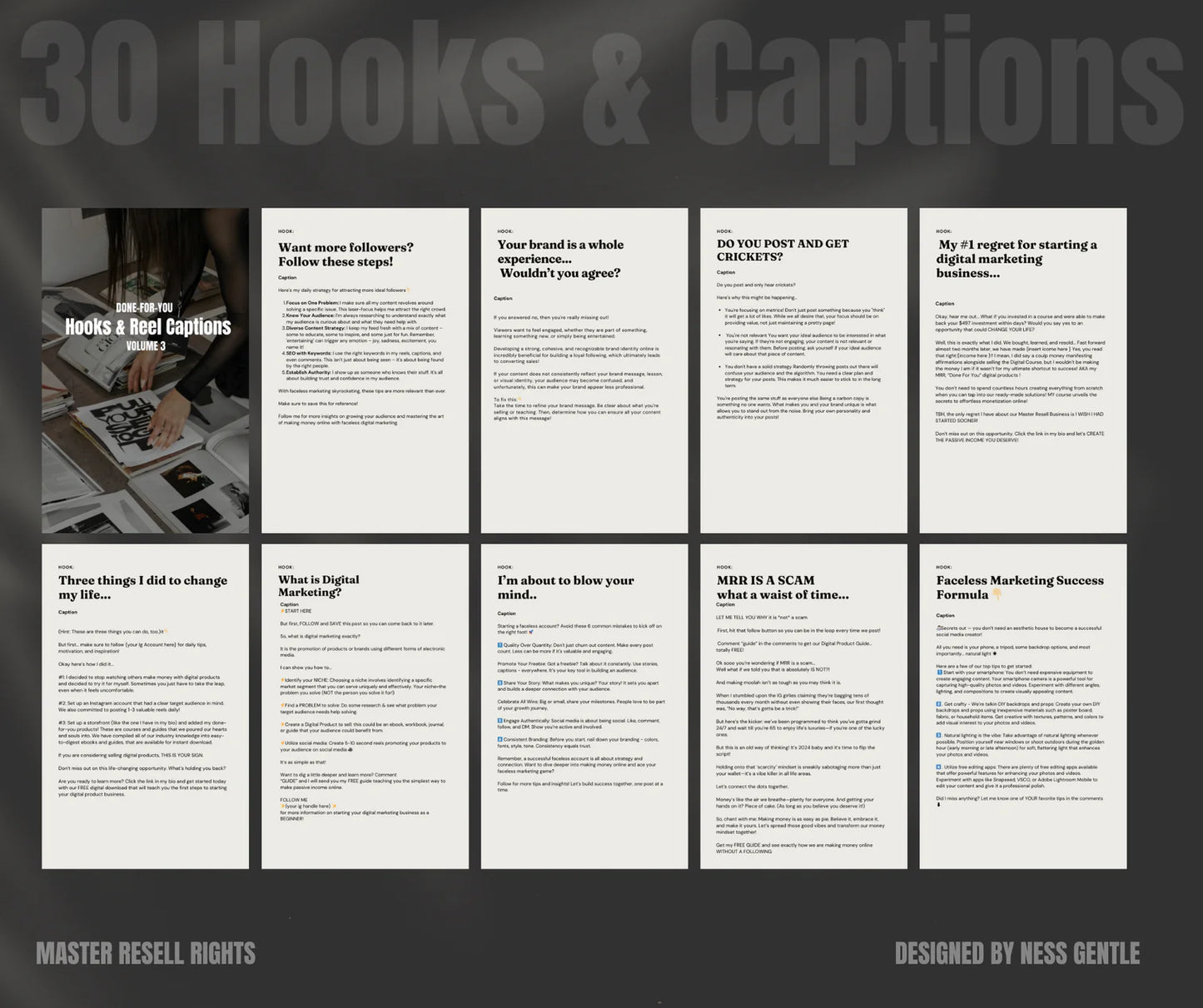 Vol 3. Instagram Reels, Hooks, Captions & Reel Covers
