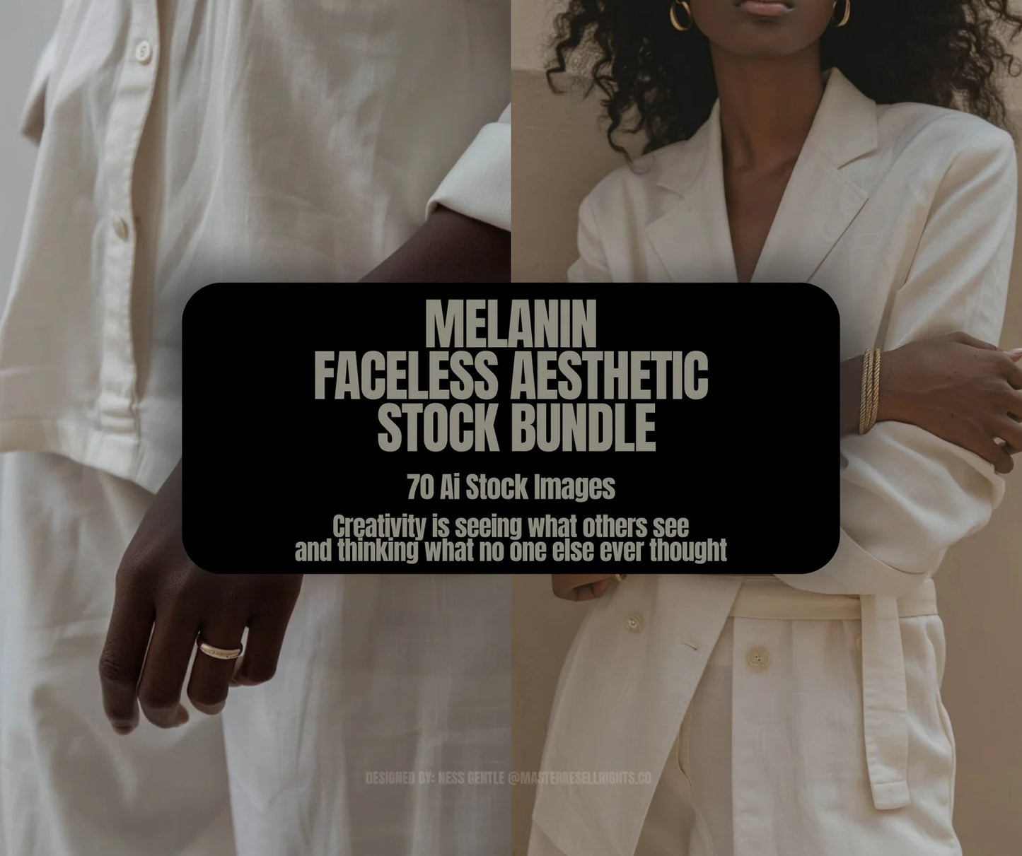 70 Luxury Melanin Faceless AI Stock Photos