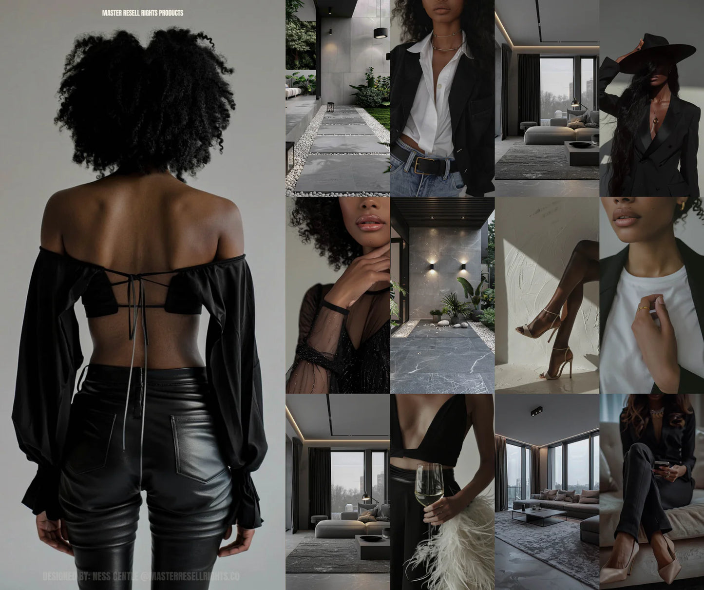 70 Luxury Melanin Faceless AI Stock Photos