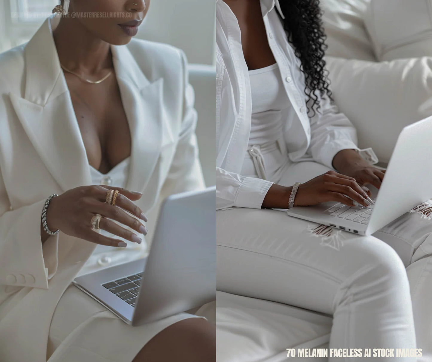 70 Luxury Melanin Faceless AI Stock Photos